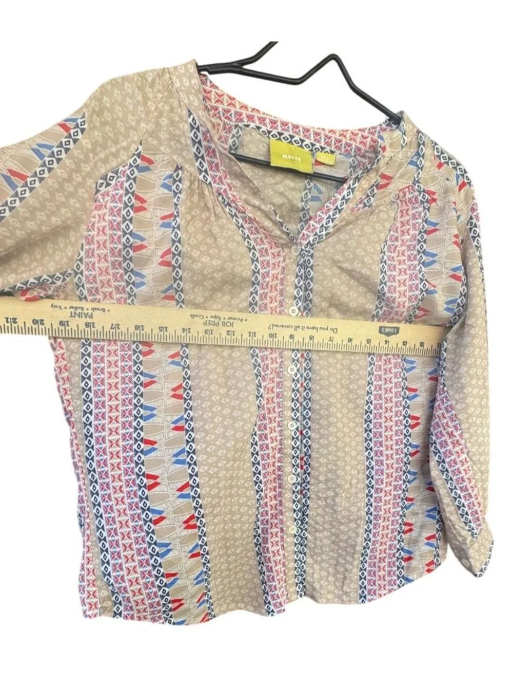 Maeve ANTHROPOLOGIE Sunset District Button Down Southwestern Print Blouse Small - Picture 8 of 8